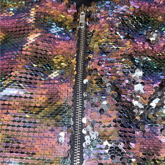 NWT Luluroe Stevie Bomber Jacket. Mermaid Sequins. Size 3x - Picture 3 of 5